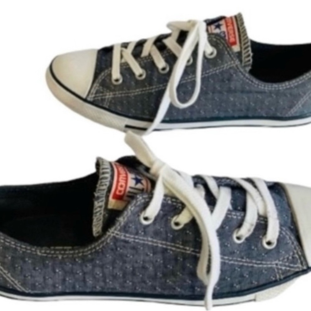 Converse Blue Sneakers with White Accents Sz 8 - Picture 2 of 7